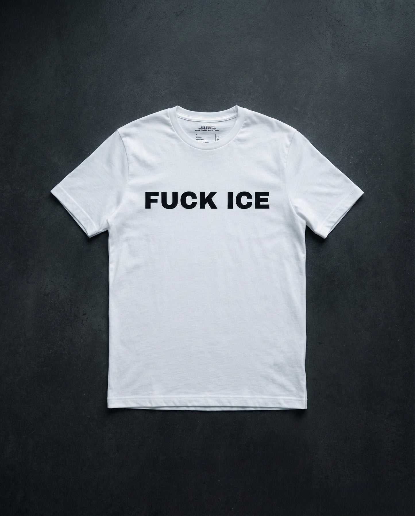 FUCK ICE T-Shirt Concrete Background in White | BAD BUREAU