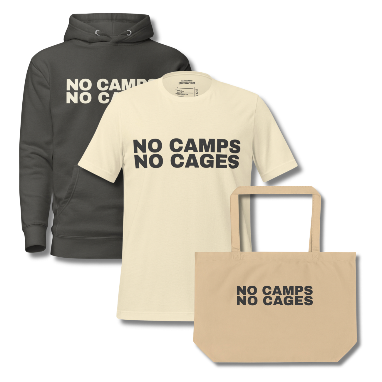 NO CAMPS NO CAGES collection banner | BAD BUREAU