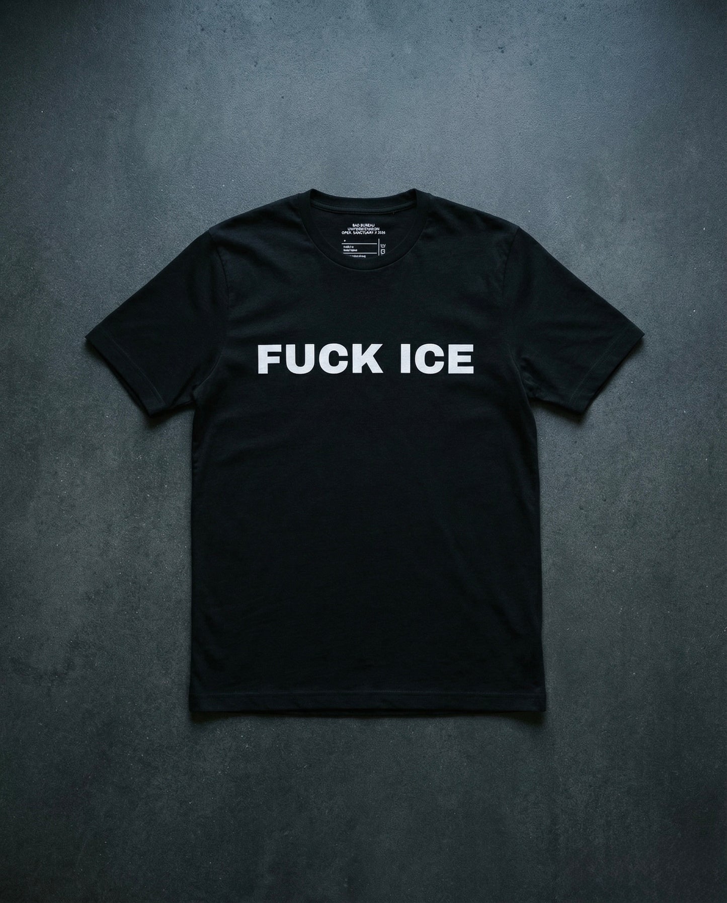 FUCK ICE T-Shirt Concrete Background in black | BAD BUREAU 
