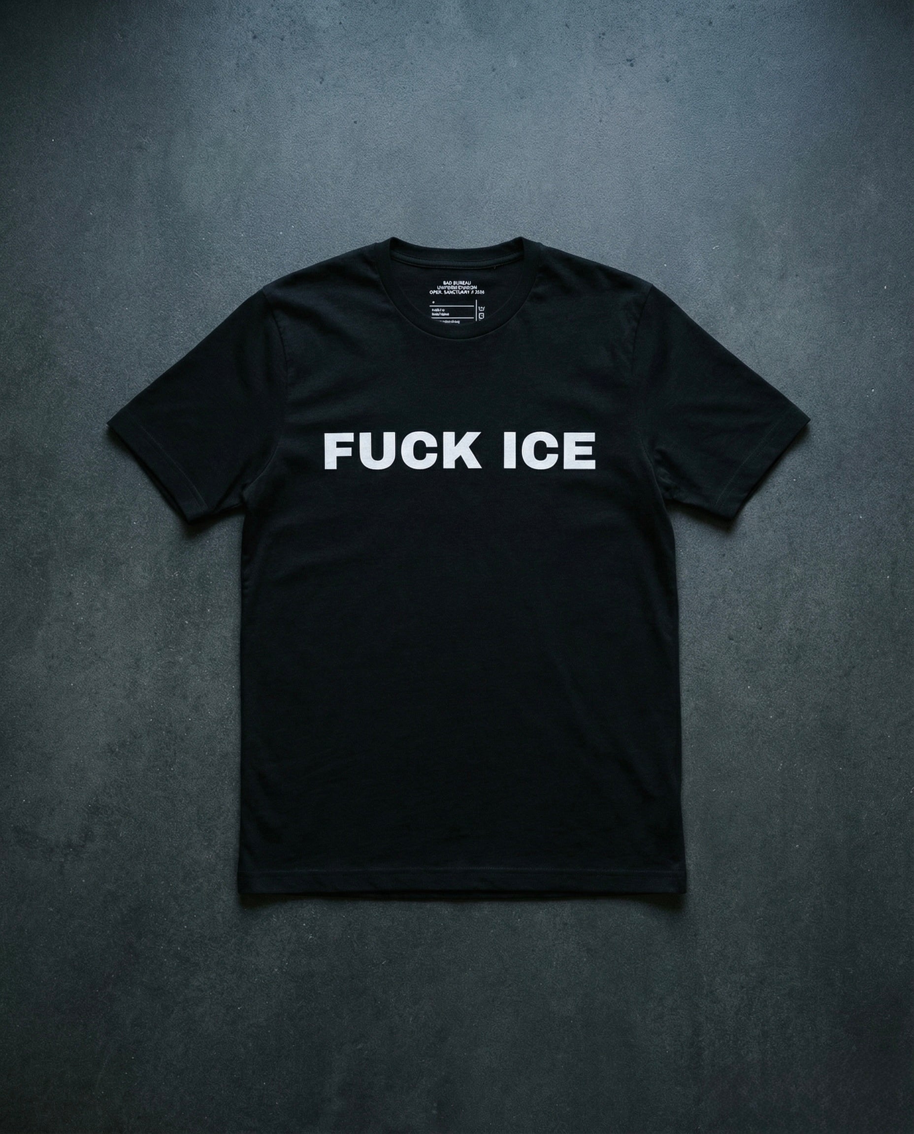FUCK ICE T-Shirt Concrete Background in black | BAD BUREAU 