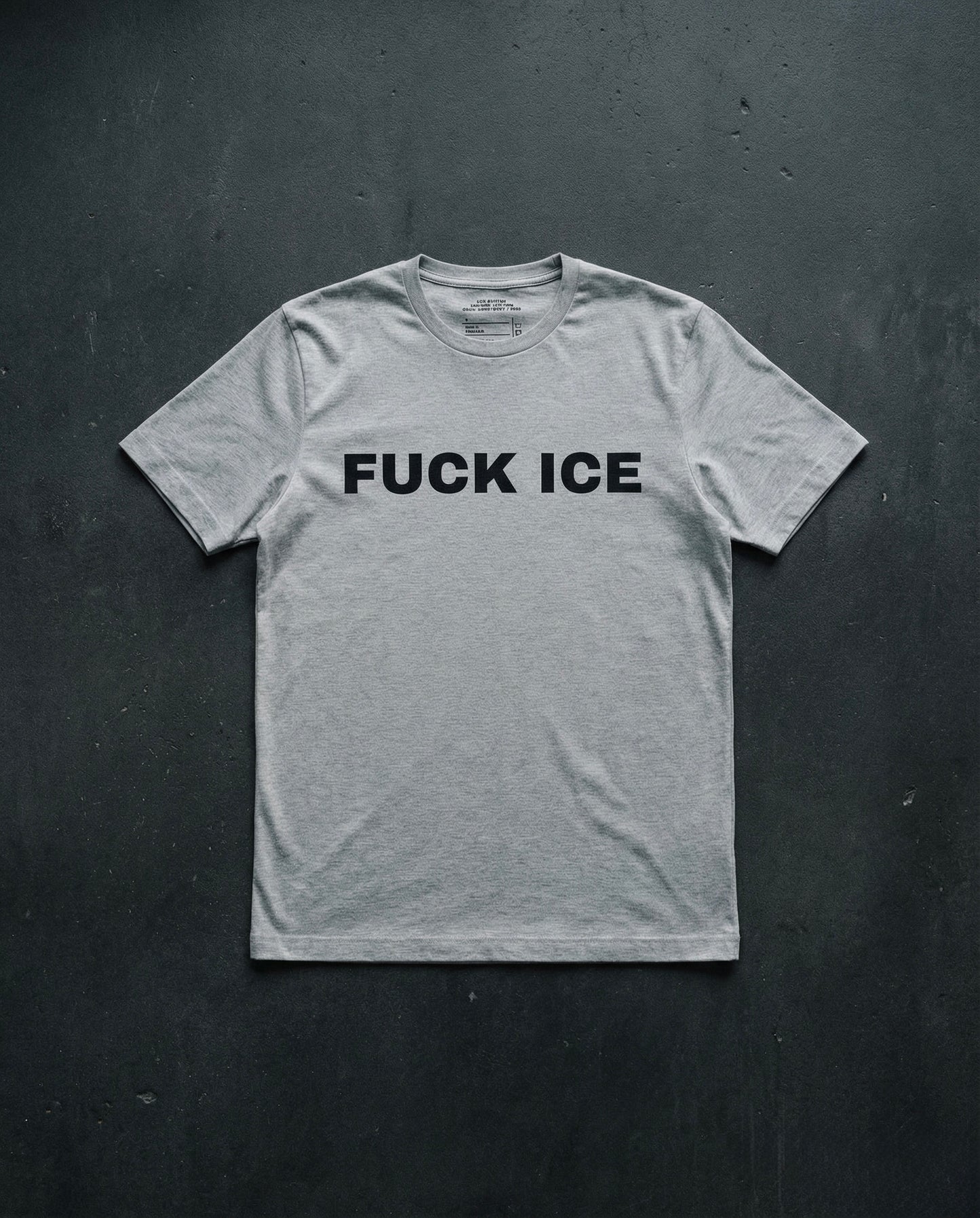 FUCK ICE T-Shirt Concrete Background in Grey | BAD BUREAU 