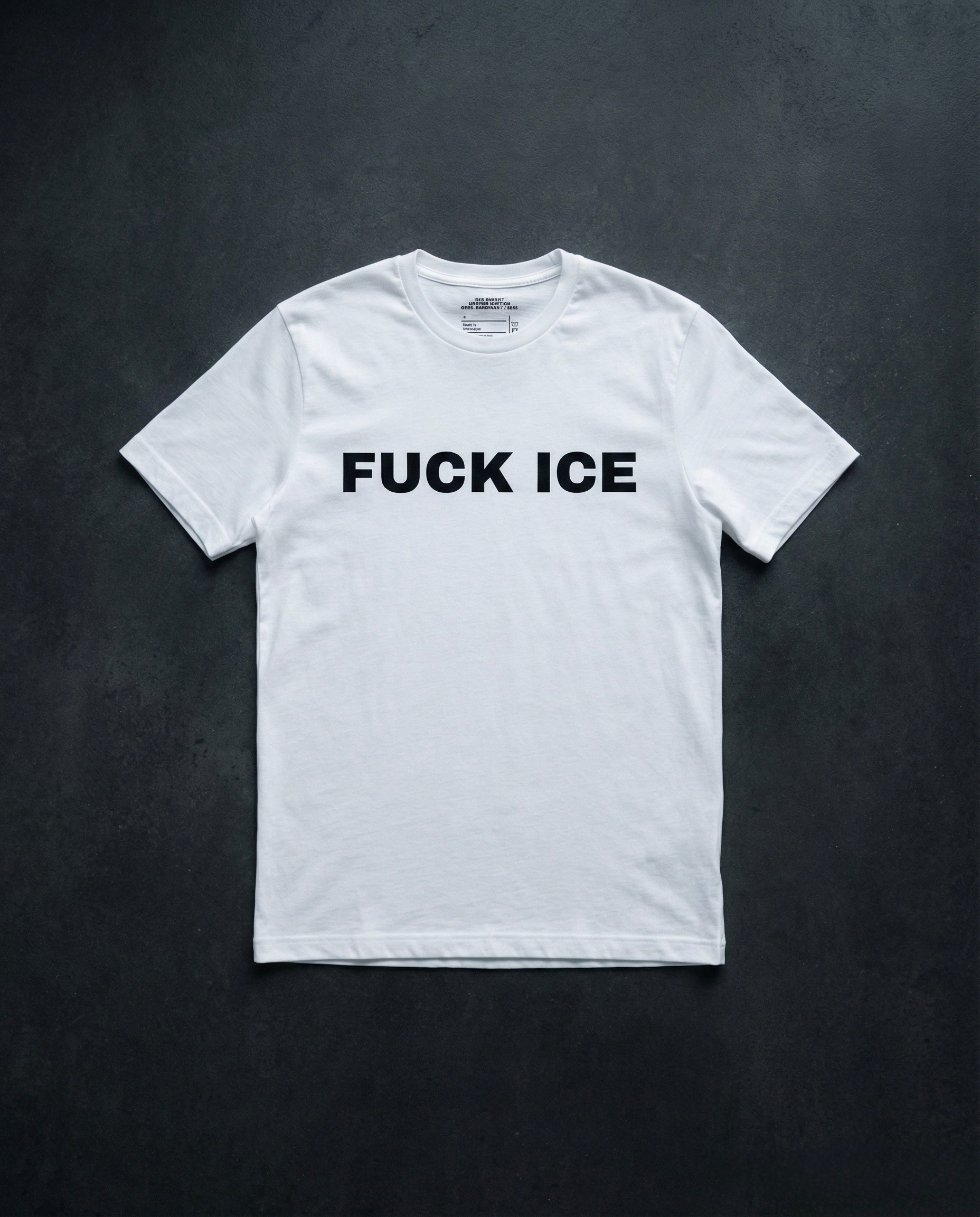 FUCK ICE T-Shirt Concrete Background in White | BAD BUREAU 
